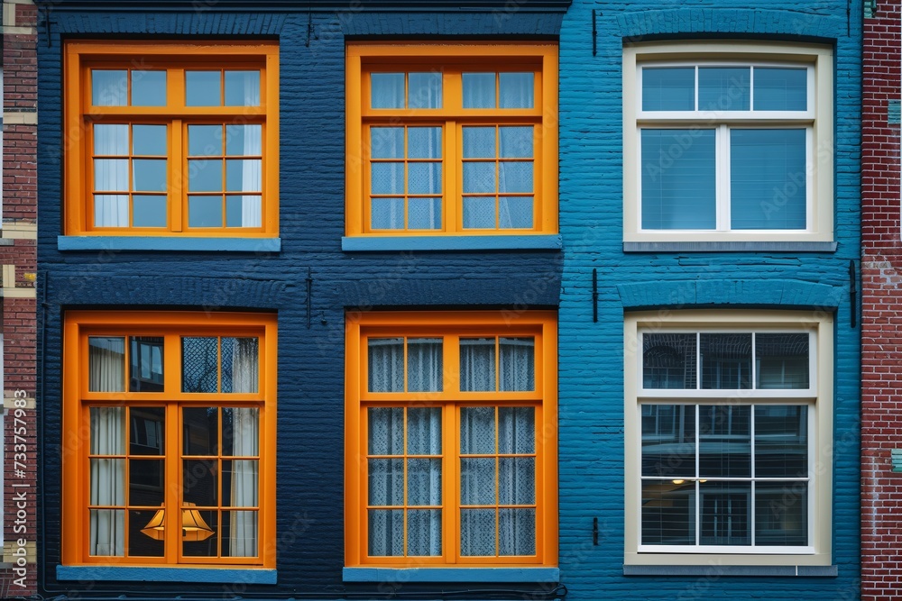 Household windows in Amsterdam.