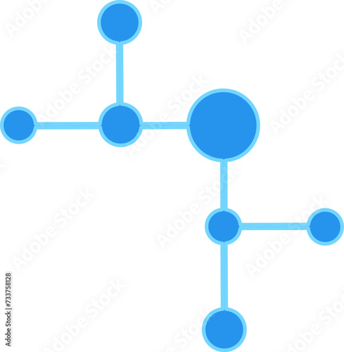 Essence of cyber unity. Structure and big data connectivity, abstract techno element for modern and retro technological design. Simple color vector pictogram isolated on white background