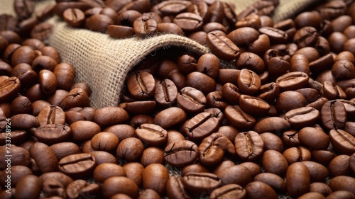 fresh roasted coffee bean closeup background
