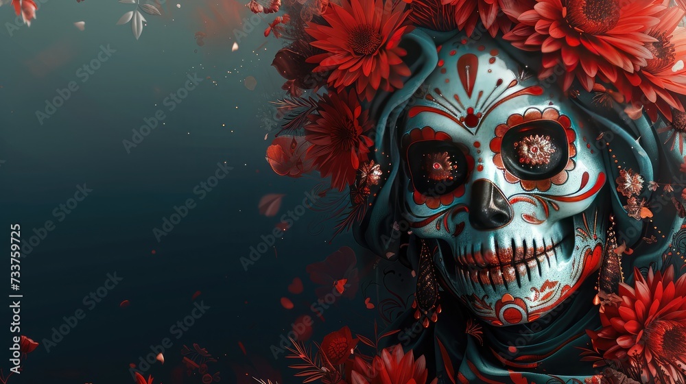 Greeting Card and Banner Design for Day of the Dead and Cinco de Marcho Background Greeting Card and Banner Design for Day of the Dead and Cinco de Marcho Background