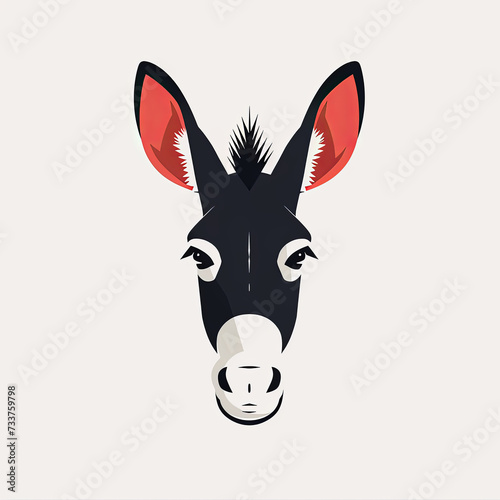 Vector style donkey logo illustration.  photo