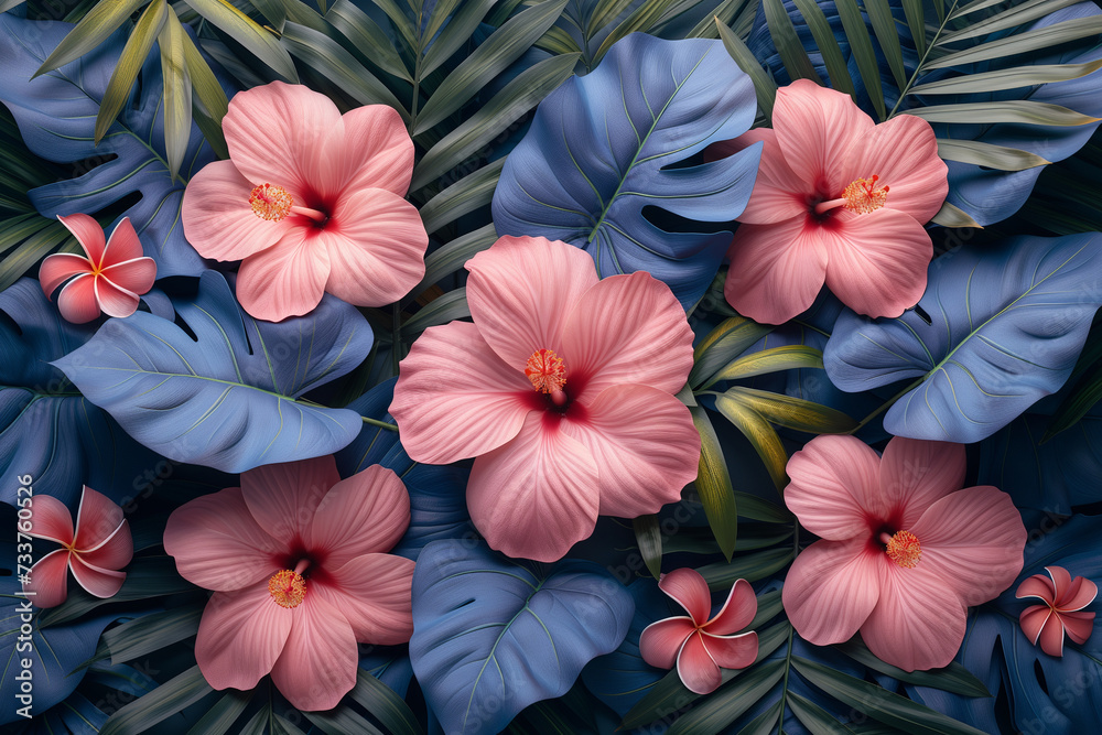 pink tropical flowers