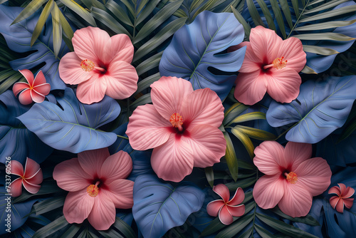 pink tropical flowers