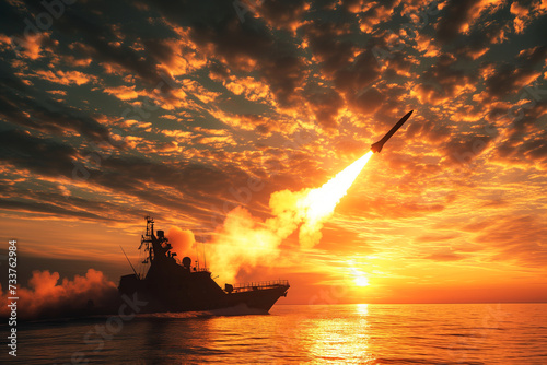 launching a missile from a warship