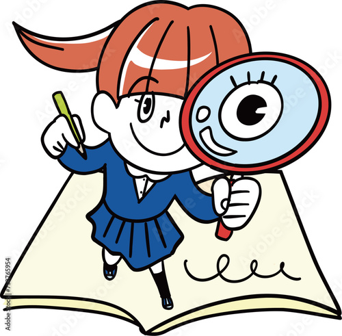 入試対策をする女子学生