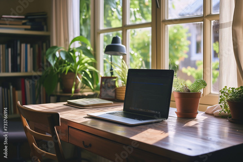 home office, desktop with computer