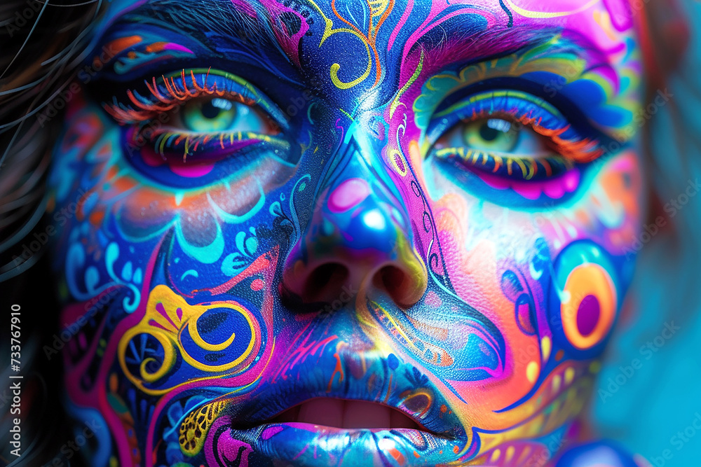 Psychedelic background in the style of the 60s and 70s. AI generative. Psychedelic background in the style of the 60s and 70s. AI generative.