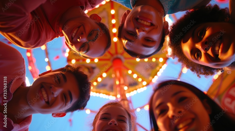 Fototapeta premium Friends Hangout Carnival Huddle Fun Smiling Concept