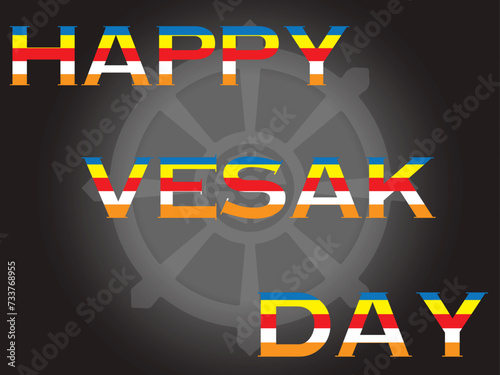 Vesak Day Creative Concept for Card or Banner. Vesak Day is a holy day for Buddhists. Happy Buddha Day with Siddhartha Gautama Statue Design Vector Illustration