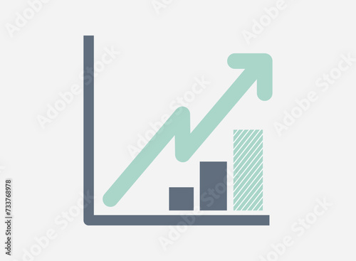 Growth and changes in value. Exchange trading. Reporting annual and quarterly profits. vector illustration.