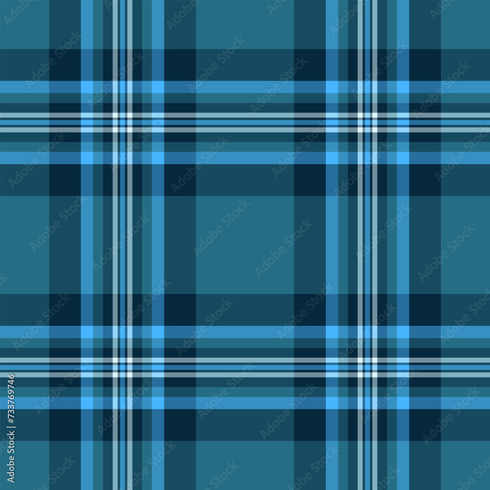 Random vector plaid pattern, tie background check fabric. Merry christmas seamless tartan textile texture in cyan and dark colors. Random vector plaid pattern, tie background check fabric. Merry christmas seamless tartan textile texture in cyan and dark colors.