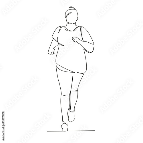 fat woman running