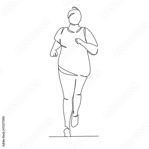 fat woman running
