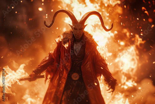 A demon with horns