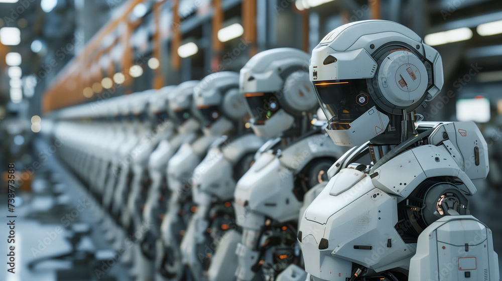 Cyborg AI Avatar, demonstrating a blend of humane warmth and AI robotic characteristics,ai,Cyborg ,AI Avatar, Robot,AI robotic ,characteristics, Droid,artificial Intelligence,Robotics - obrazy, fototapety, plakaty 