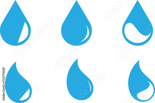 Blue water drop icons 