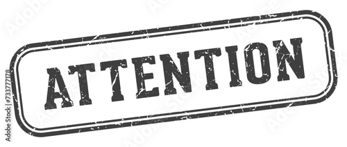 attention stamp. attention rectangular stamp on white background