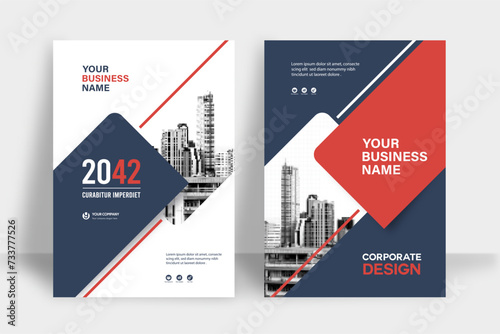 Corporate Book Cover Design Template in A4. Can be adapt to Brochure, Annual Report, Magazine,Poster, Business Presentation, Portfolio, Flyer, Banner, Website.