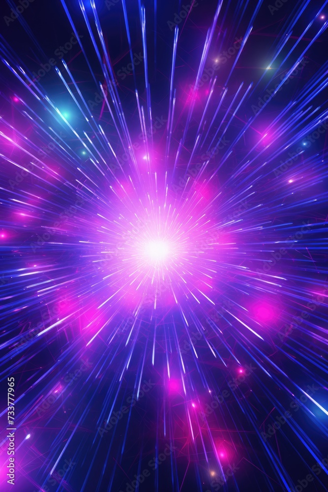 Futuristic retro background with rainbow comets. Abstract neon light background, empty space scene. Speed of light in galaxy. Explosion in universe. Cosmic backdrop Futuristic retro background with rainbow comets. Abstract neon light background, empty space scene. Speed of light in galaxy. Explosion in universe. Cosmic backdrop