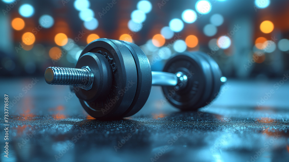 Dumbbell close up image in studio gym high quality photography Dumbbell close up image in studio gym high quality photography