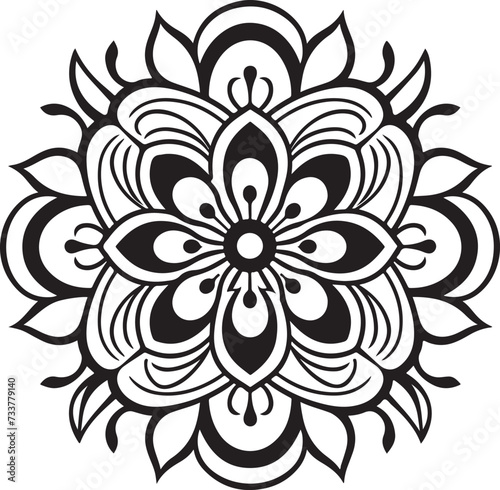 line art of rangoli art vector illustration