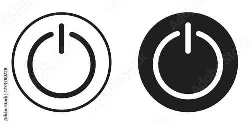 power on off buttons. electrical icon. vector symbol on transparent background. photo
