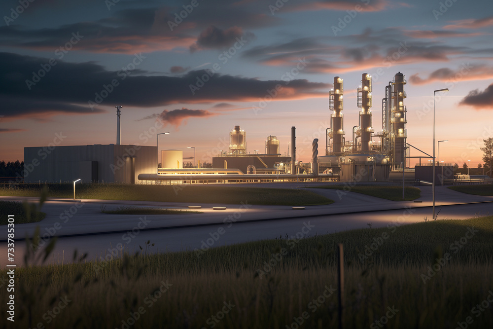 The refinery at dusk