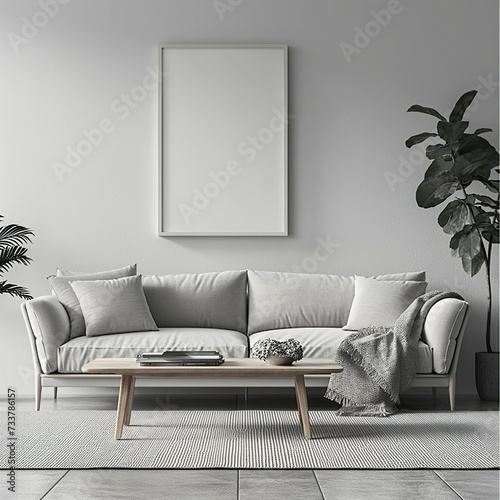 Frame Mockup ISO A Paper Size: Living Room Wall Poster