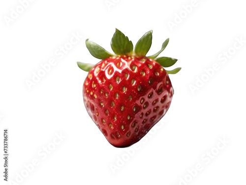 Isolated ripe red strawberry on a white background  showcasing its freshness  juiciness  and deliciousness