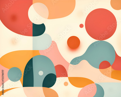 Abstract colorful background with circles and dots. illustration.