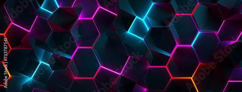 Electric Violet Hexagonal Matrix