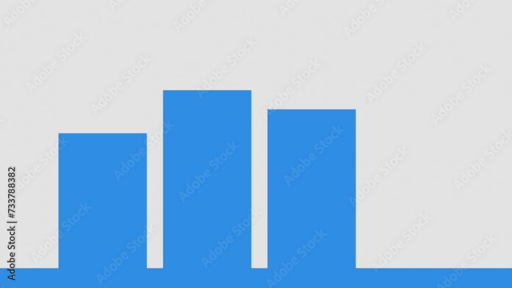 animated flat design up and down graph vector illustration