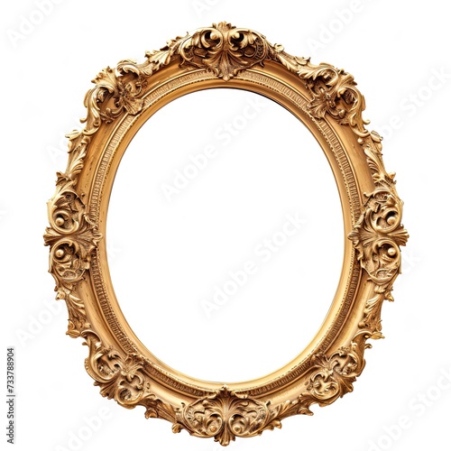 Golden Oval Baroque Style Picture Frame
