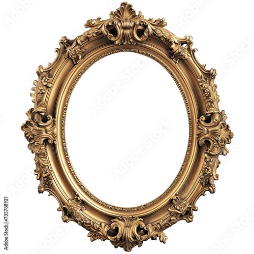 Golden Oval Baroque Style Picture Frame