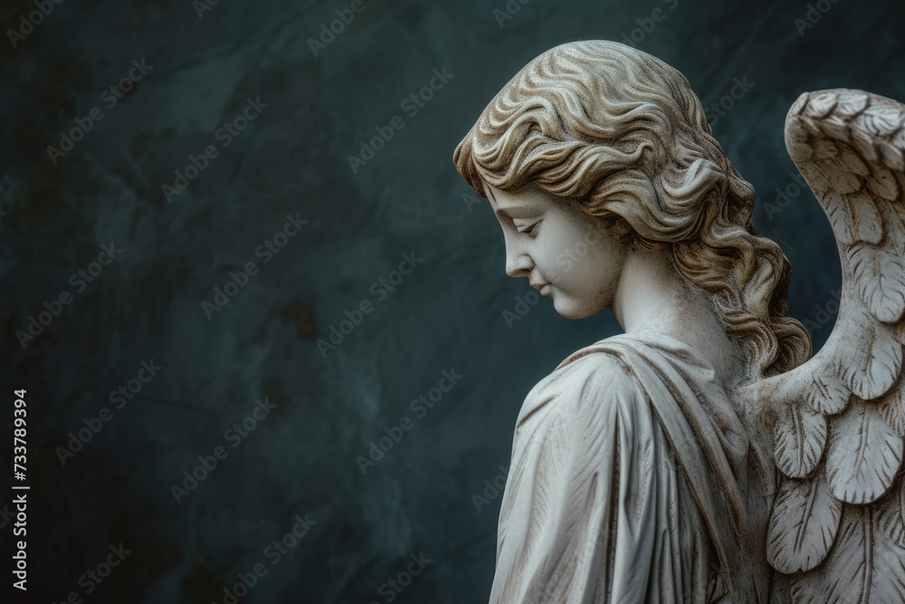 Angel Statue: Serene Marble Sculpture