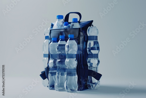 Conceptual Water Bottle Backpack for Environmental Awareness and Sustainable Living Promotions