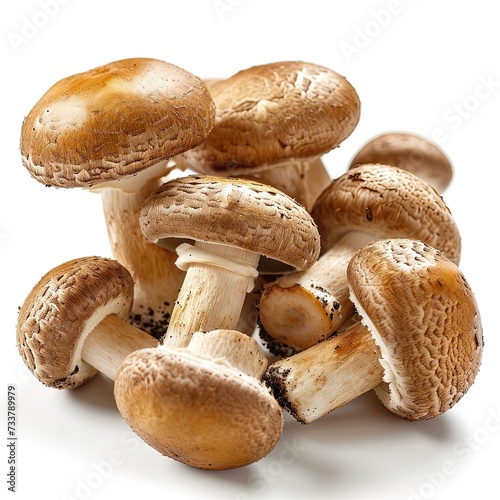 Group of Brown Cremini Mushrooms