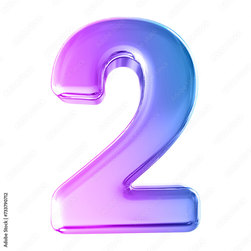 2 number gradient luxury 3d render 2 number gradient luxury 3d render