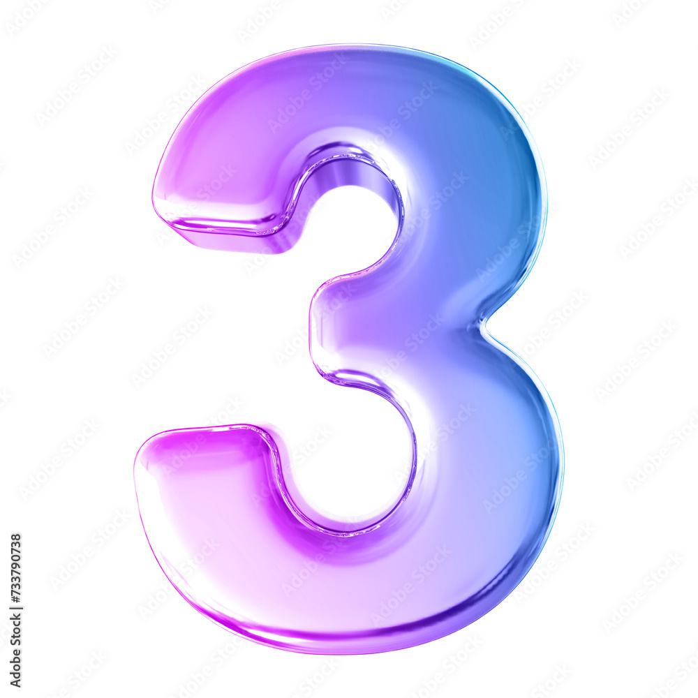 3 number gradient luxury 3d render 3 number gradient luxury 3d render