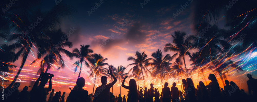 © krissikunterbunt - party people on tropical beach landscape summer vacation © krissikunterbunt - party people on tropical beach landscape summer vacation