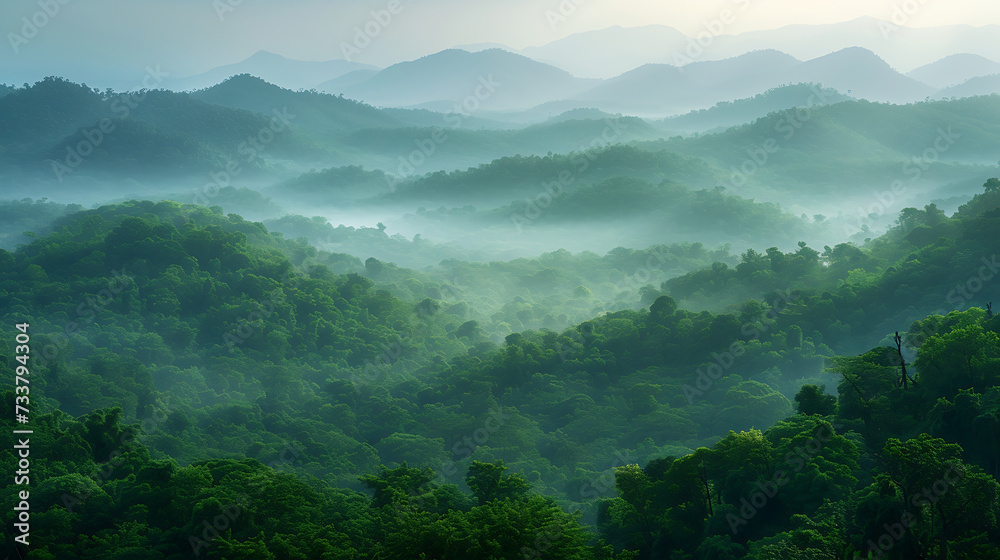 landscape with fog landscape with fog