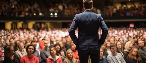 Präsentator / Moderator / Referent vor Publikum in Halle