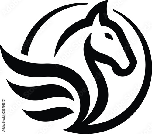 Pegasus with wing modern logo