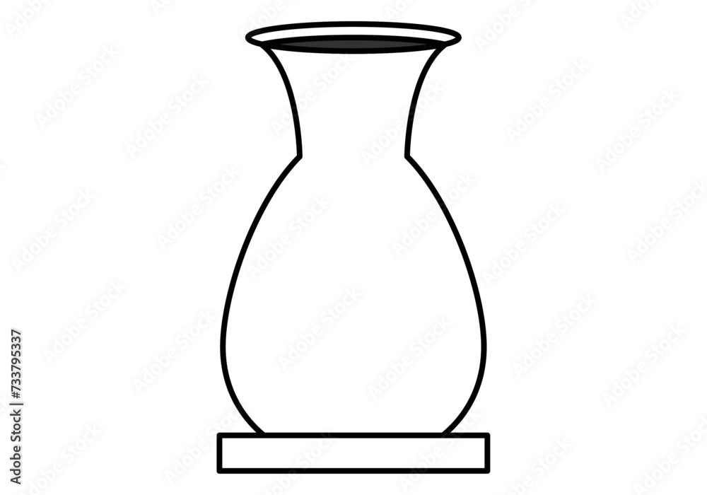 Icono negro de jarrón en fondo blanco. Icono negro de jarrón en fondo blanco.