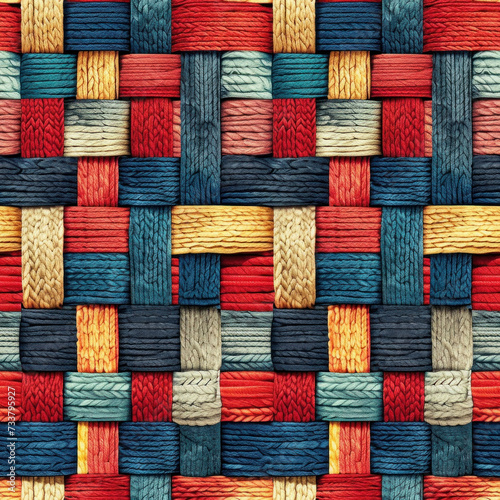 Woven textile pattern in vibrant colors