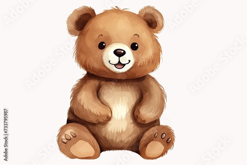 childlike drawing of cute little bear illustration