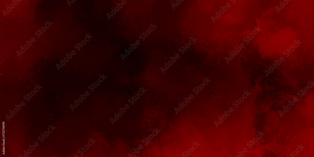 Dark red splattered grungy backdrop beautiful stylist modern red texture background with smoke. Red grunge old paper texture. Scary Red and black horror Grungy red canvas with dark background