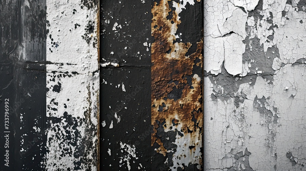 Fototapeta premium Layered Decay Experiment with overlaying multiple texture
