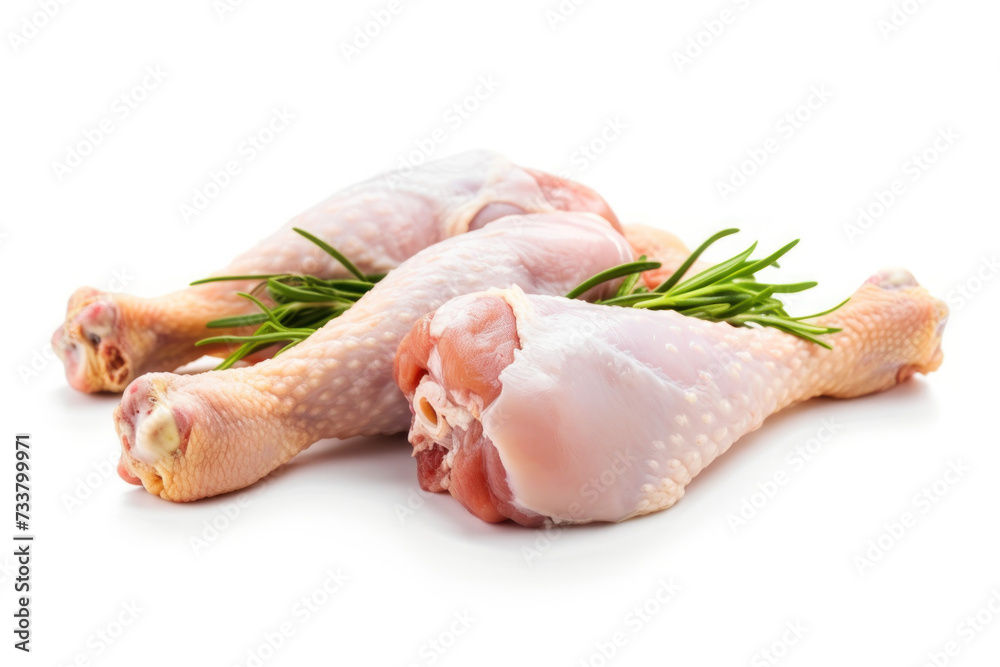 Raw Chicken Legs on a White Background Raw Chicken Legs on a White Background