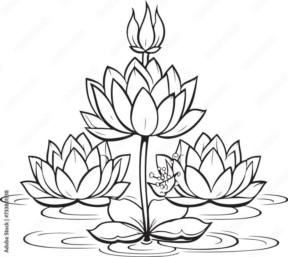 lotus flower line art vector illustration lotus flower line art vector illustration
